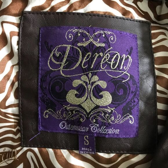 Brown Faux Leather Woman Jacket by Deréon - Picture 6 of 8